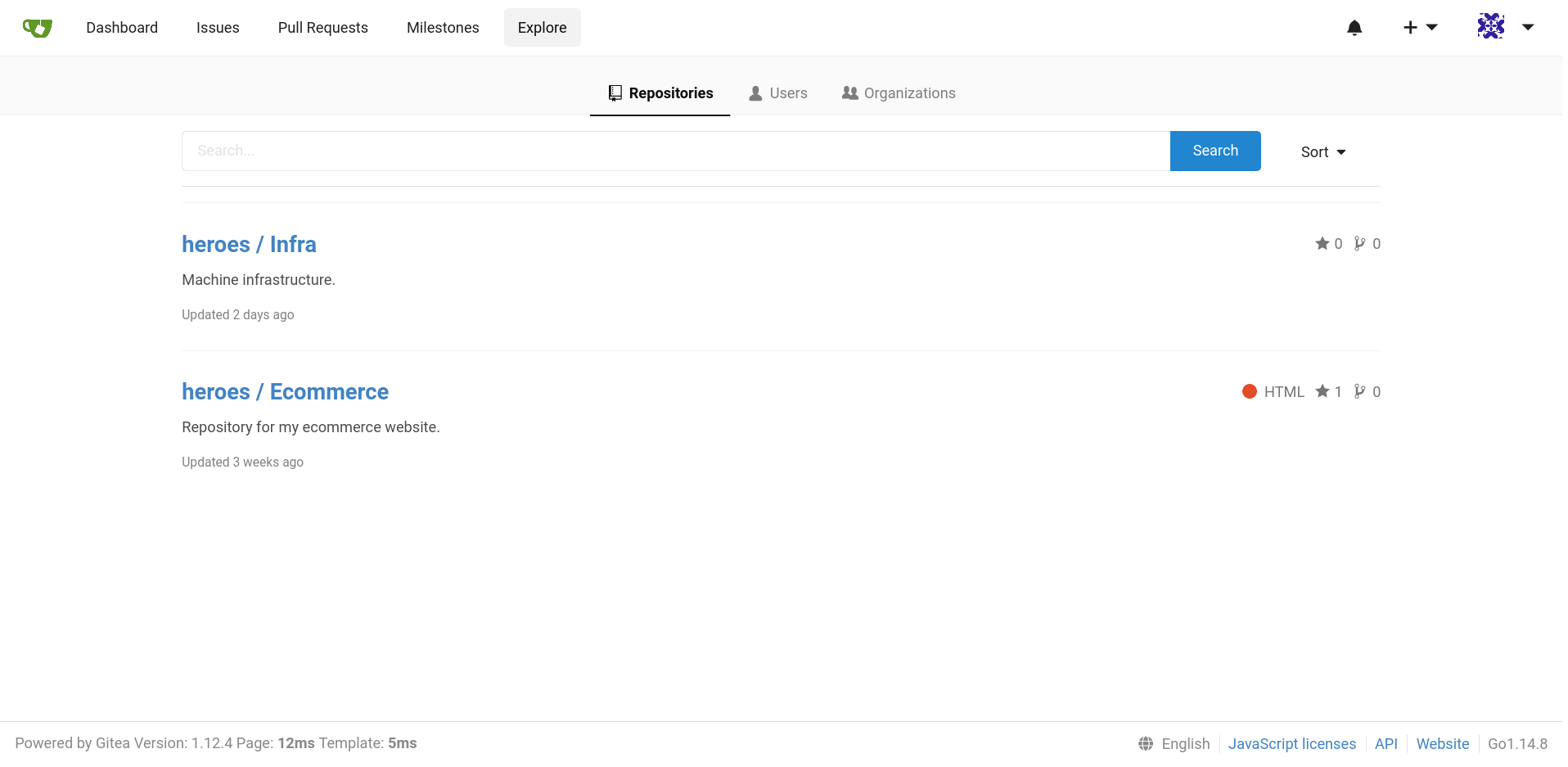 Gitea repositories
